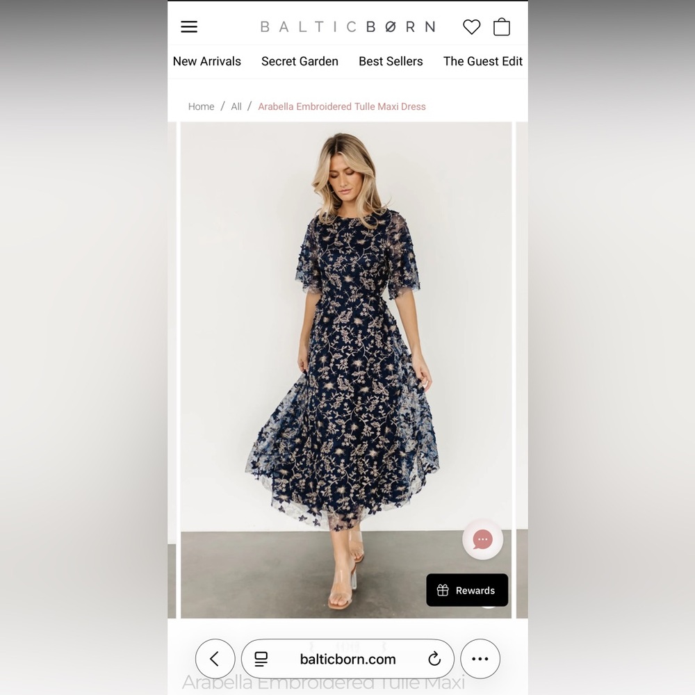 Baltic Born Navy and Gold Maxi Dress